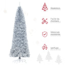 Albero di Natale Artificiale 210 cm 818 Rami Argento