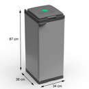 Pattumiera 1 Anta 34x38x87 cm Raccolta Differenziata con Portasacco 80 Litri    