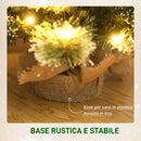 Albero di Natale Piccolo Innevato 60 cm  64 Rami e Pigne con 35 LED      