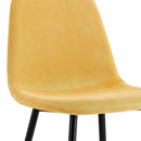 Set 4 Sedie da salotto Imbottite in Tessuto Bella Gialle