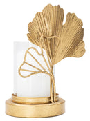 Portacandele Leaf 17x10,2x18,2 cm in Ferro Oro