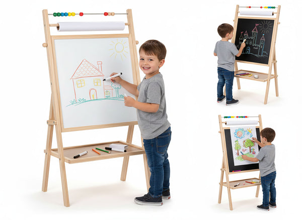 Lavagna 3 in 1 per Bimbi in Legno 75 cm Creativity acquista
