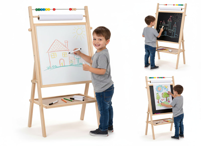 Lavagna 3 in 1 per Bimbi in Legno 75 cm Creativity