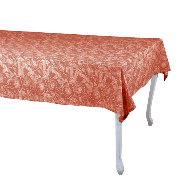 sconto Tovaglia Rettangolare 140x180 cm in Cotone 180 GSM Tessuto Wild Rose Rosso Mattone