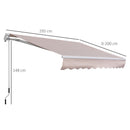 Tenda da Sole a Braccio 2.95x2m Avvolgibile Manuale a Parete in Poliestere Beige 