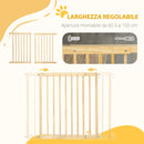 Cancellino per Cani  Taglia Piccola e Media 60,5-102x73 cm in Legno di Pino Naturale