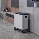 Pattumiera Automatica con Sensore 54 L 57,7x34,6x66,8 cm a 3 Scomparti con Secchi Interni Rimovibili in Acciaio Inox Argento      