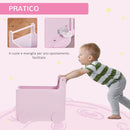 Carrello Portagiochi con Lavagne 47x35x45,5 cm in Legno MDF Rosa