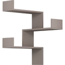 Mensola Scaffale Angolare da Parete 60x22x90 cm 3 Piani Salvaspazio in Legno Tortora      
