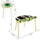 Set Macchinina con Tavolino e 2 Sgabelli per Bambini in Legno 76.5x58.5x46 cm 