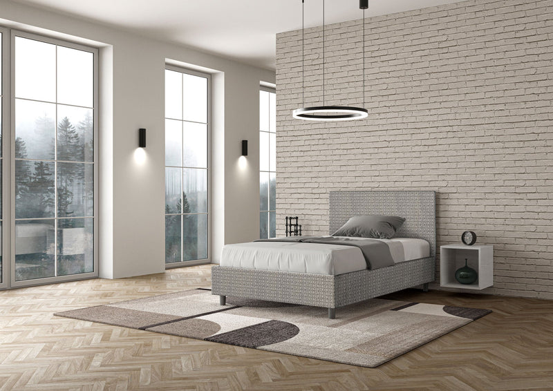 Letto 1 Piazza e Mezzo Adele Labirinto 02 Grigio Varie Misure