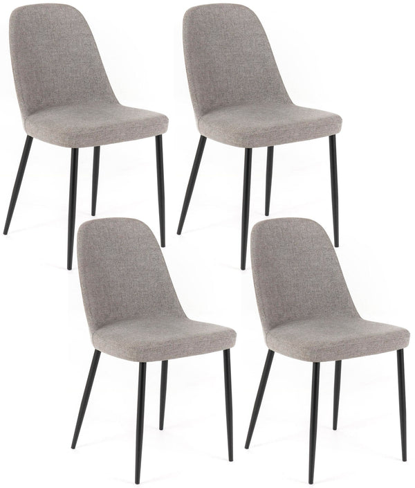 online Set 4 Sedie 55x46xH85 cm in Tessuto Tamara Grigio Chiaro