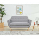 Divano 2 Posti Burton 147x79x86 h cm in Tessuto Grigio chiaro