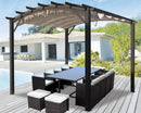 Pergola da Giardino 3,4x3,3x2,4 m in Alluminio con Telo di Copertura 140g/mq Grigio