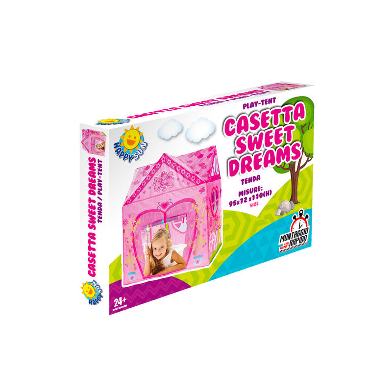 Tenda da Gioco per Bambini 95x72x105 cm Struttura in Plastica Tubolare Sweet Dreams Rosa