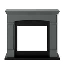 Camino Elettrico da Pavimento 107,2x95,2x24,5 cm Effetto Fiamma 1500W Sined Siena Grigio Scuro