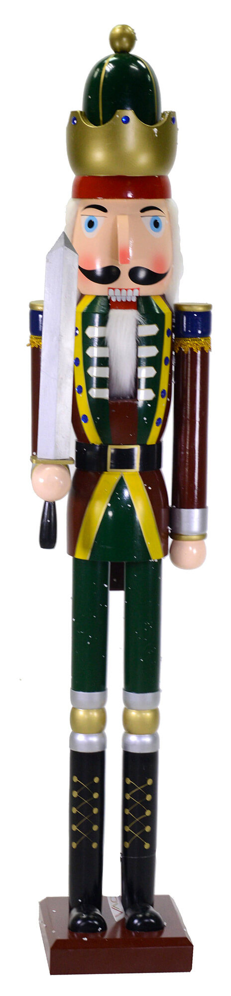 online Soldatino Schiaccianoci in Legno 38x38x180 cm Decorazione Verde e Rosso