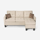 Divano 3 Posti con Pouf 186x138x91,5 cm in Poliestere Beige