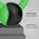 Kettlebell 12 kg per Allenamento Spalle e Bicipiti 20x13x23 cm in Metallo e Gomma Verde