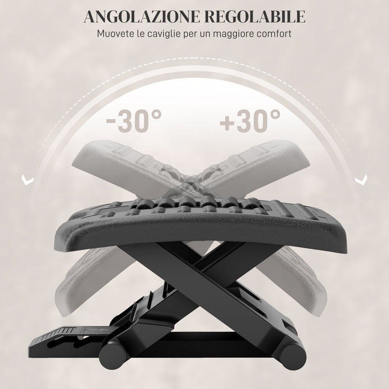 Poggiapiedi Ergonomico Per Scrivania Con Rullo Massaggiante – Regolabile E Portatile – CasaZenith