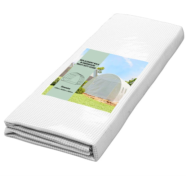 online Telo per Serra 4x3x2 m con 8 Finestre Porta Avvolgibile e Bordi Interrati in PE Bianco