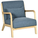 Poltroncina  66x80x77,5 cm in Tessuto Effetto Lino Blu