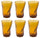 Set 6 Bicchieri Accartocciati 34 cl Ø8 cm in Vetro Pressato Kaleidos Ambra