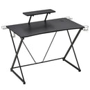 Scrivania da Gaming 106x60x93,5 cm con Ripiano in MDF e Metallo Nero