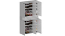 Armadio Scarpiera 6 Ante e 1 Ripiano a Ribalta 114x35x200 cm Savona 6A 1R Bianco Opaco/Larice Bianco  