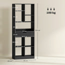 Libreria Moderna 60x26x158 cm con Cassetto Centrale e Kit Antiribaltamento in Legno Nero      