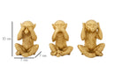 Set 3 Scimmie Non Vedo Non Sento Non Parlo 6,3x2x9,2 cm in Poliresina