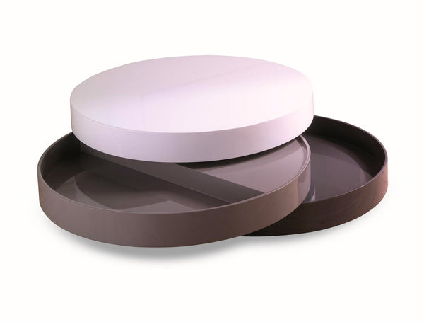 Tavolino da Salotto 90x90xH32 cm in MDF Twist 1 Bianco e Grigio scuro acquista