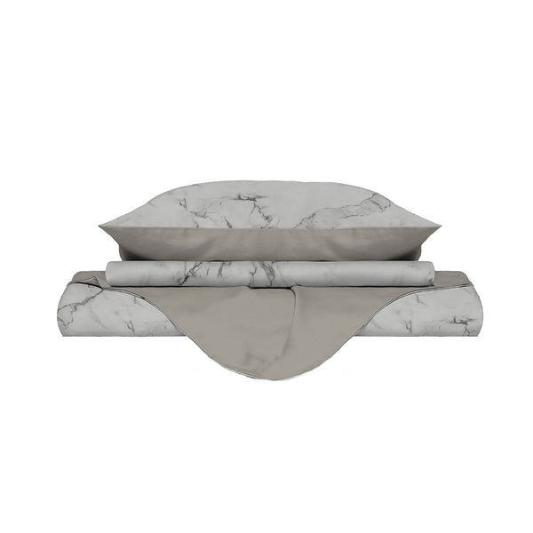 Copripiumino con Federe Stampato in Microfibra Marble Varie Misure prezzo