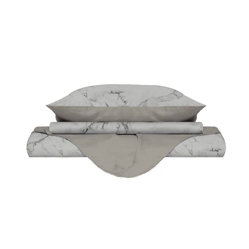 Copripiumino con Federe Stampato in Microfibra Marble Varie Misure