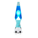Lampada Lava Lamp 40cm Base Azzurra con Panda e Magma Blu