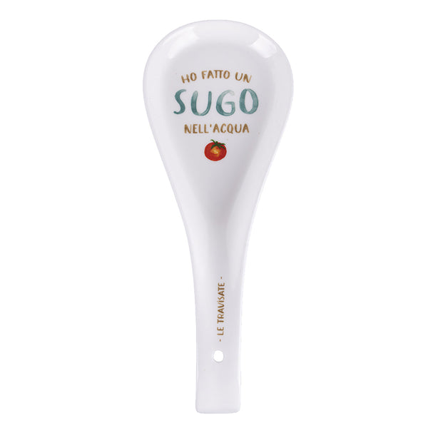 prezzo Poggiamestolo Sugo 26,5x10x3 cm in New Bone China VdE Tivoli 1996 Le Travisate Bianco