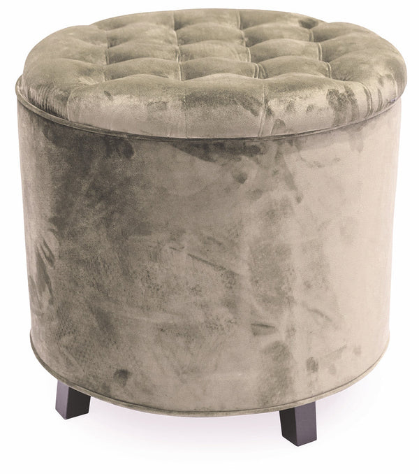 prezzo Pouf Poggiapiedi Contenitore Ø55x55 cm in Velluto Soriani Tortora