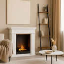 Camino a Vapore da Pavimento Leonardo 81x30x86 cm in MDF Bianco Laccato      