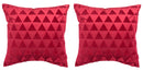 Set 2 Cuscini Decorativi 43x43x6 cm in Poliestere VdE Tivoli 1996 Triangoli Rosso