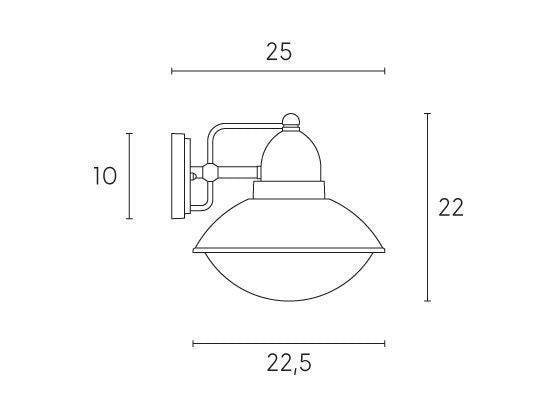 Applique in Basso da Esterno E27 in Alluminio Sovil Corten