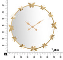 Orologio Glam Butterfly Ø75x4,5 Specchio Ø64 cm in Ferro Oro