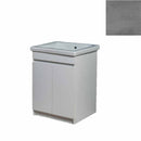 Mobile Lavatoio in Ceramica 2 Ante e Strofinatoio Integrato 60x50x86A cm Grigio Cemento
