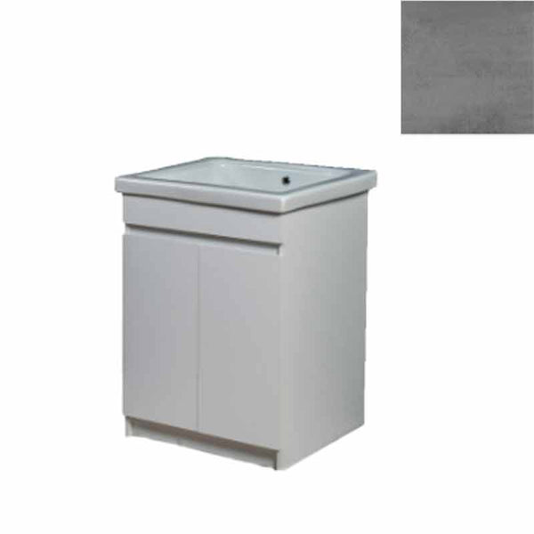 Mobile Lavatoio in Ceramica 2 Ante e Strofinatoio Integrato 60x60x86A cm Grigio Cemento sconto
