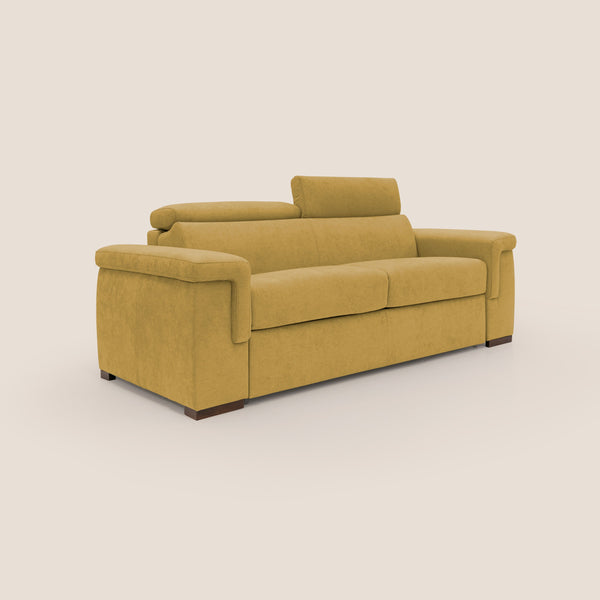 Divano Letto 3 Posti 220x100x95 cm in Tessuto Giallo online