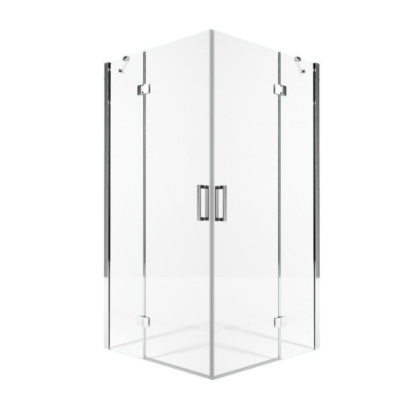 Box Doccia Angolare 2 Ante Battenti in Cristallo Trasparente 8mm H195 Bonussi Ilenia Varie Misure