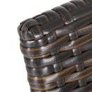 Set 4 Sedie Pieghevoli da Giardino in Acciaio e Rattan Marrone