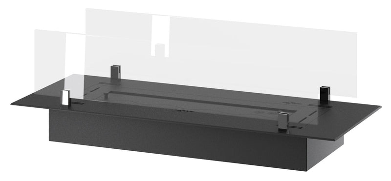 Bruciatore a Bioetanolo da Incasso 80x32x15 cm Insert Slim 800 Nero con Vetro