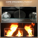 Camino a Bioetanolo da Pavimento 63,5x24x66 cm 4 Bruciatori Capacità 1,2L Bianco  