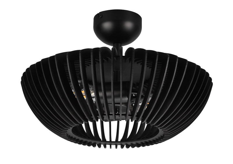 Plafoniera da Interno Attacco E27 in Metallo Nero Opaco