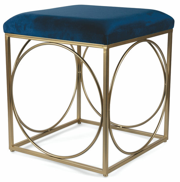 online Sgabello Quadrato 40x40x46 cm in Ferro e Velluto Soriani Blu